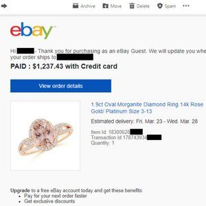 Angara 1.9ct Oval Morganite Diamond Ring 14k